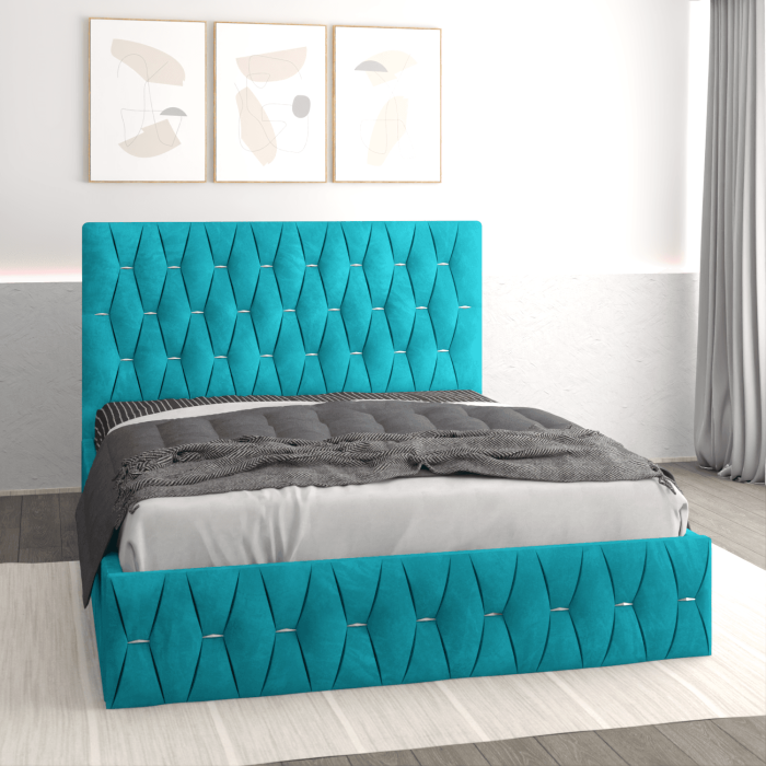 Pat tapitat Nova 180x200 cm, Turcoaz [1]