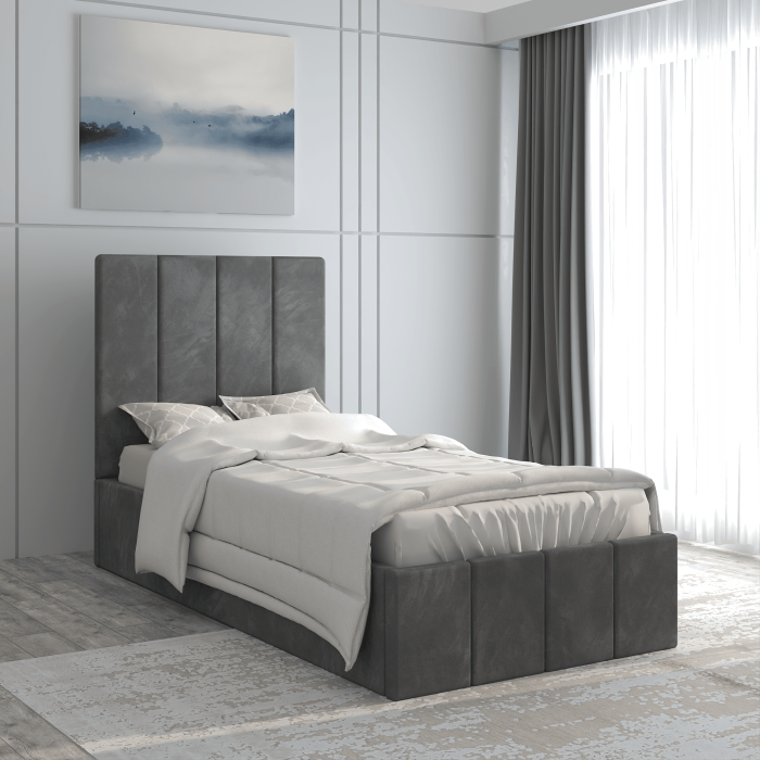 Pat tapitat Prado 90x200 cm, Gri [1]