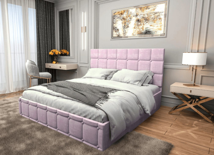 Pat tapitat Royal 160x200 cm, Roz [1]