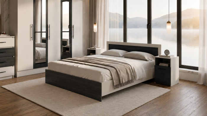 Set dormitor Barcelona, Casmir/Lemn Negru [3]