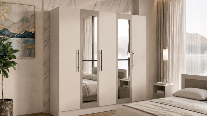 Set dormitor Barcelona, Alb/Gri [3]