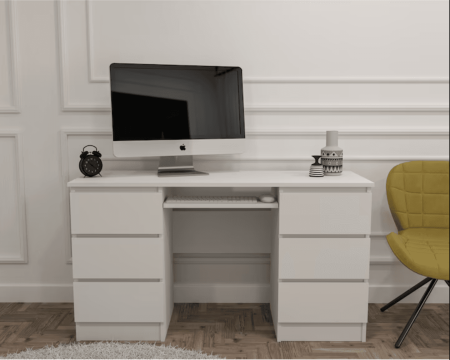 Birouri - Birou Origo 6 sertare, Alb