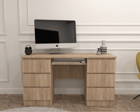 Birouri - Birou Origo 6 sertare, Sonoma