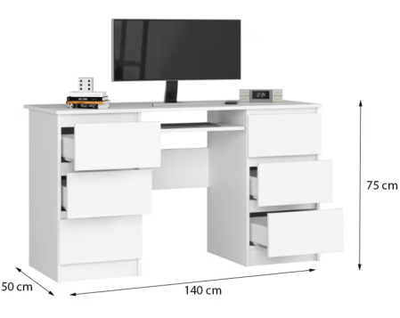 Birou Origo 6 sertare, Alb [1]