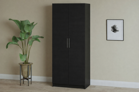 Dulapuri - Dulap cu 2 usi Iris, 80 cm, Lemn negru