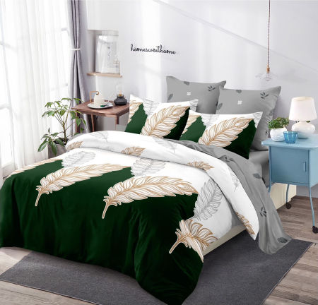 Lenjerii - Lenjerie de pat Finet Gros, 6 piese, Verde C638