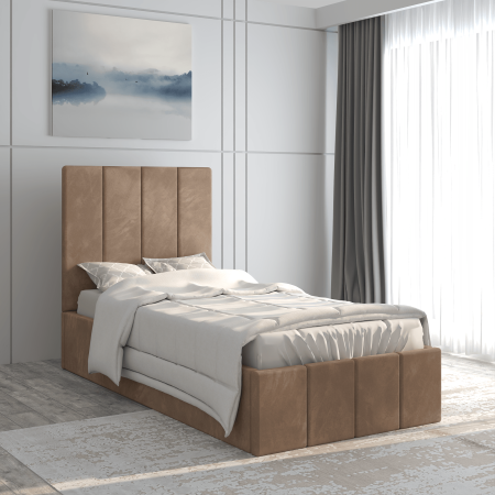 Paturi - Pat tapitat Prado 90x200 cm, Bej