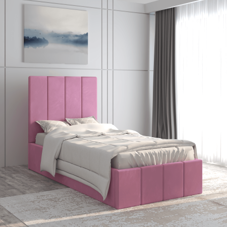 Paturi - Pat tapitat Prado 90x200 cm, Roz