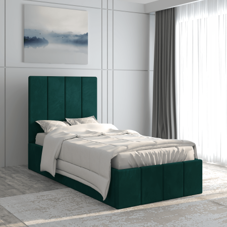 Paturi tapitate PRADO - Pat tapitat Prado 90x200 cm, Verde