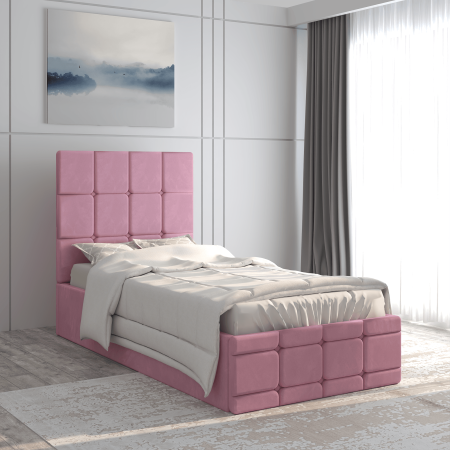 Paturi tapitate ROYAL - Pat tapitat Royal 90x200 cm, Roz