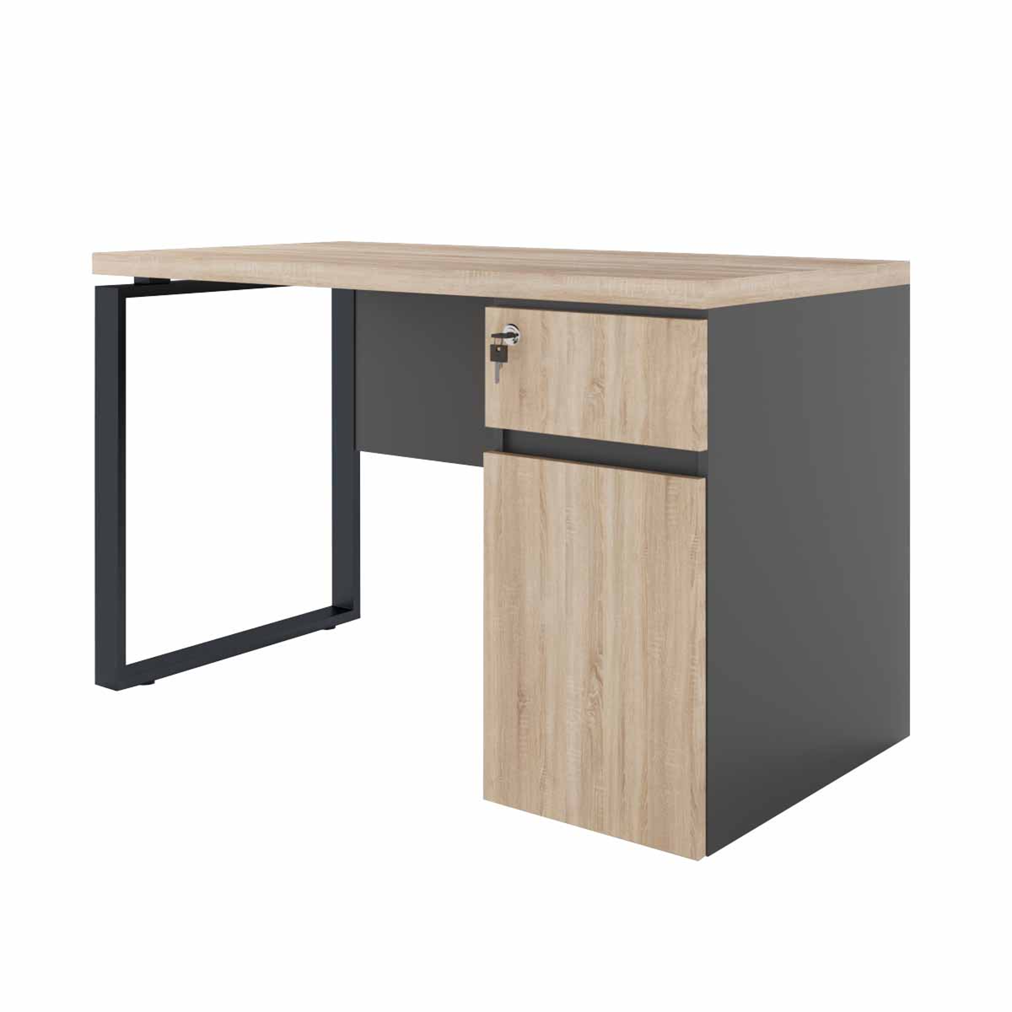 Product Catalog - Desk with Built-in Box Right 120×60 Sonoma/Black