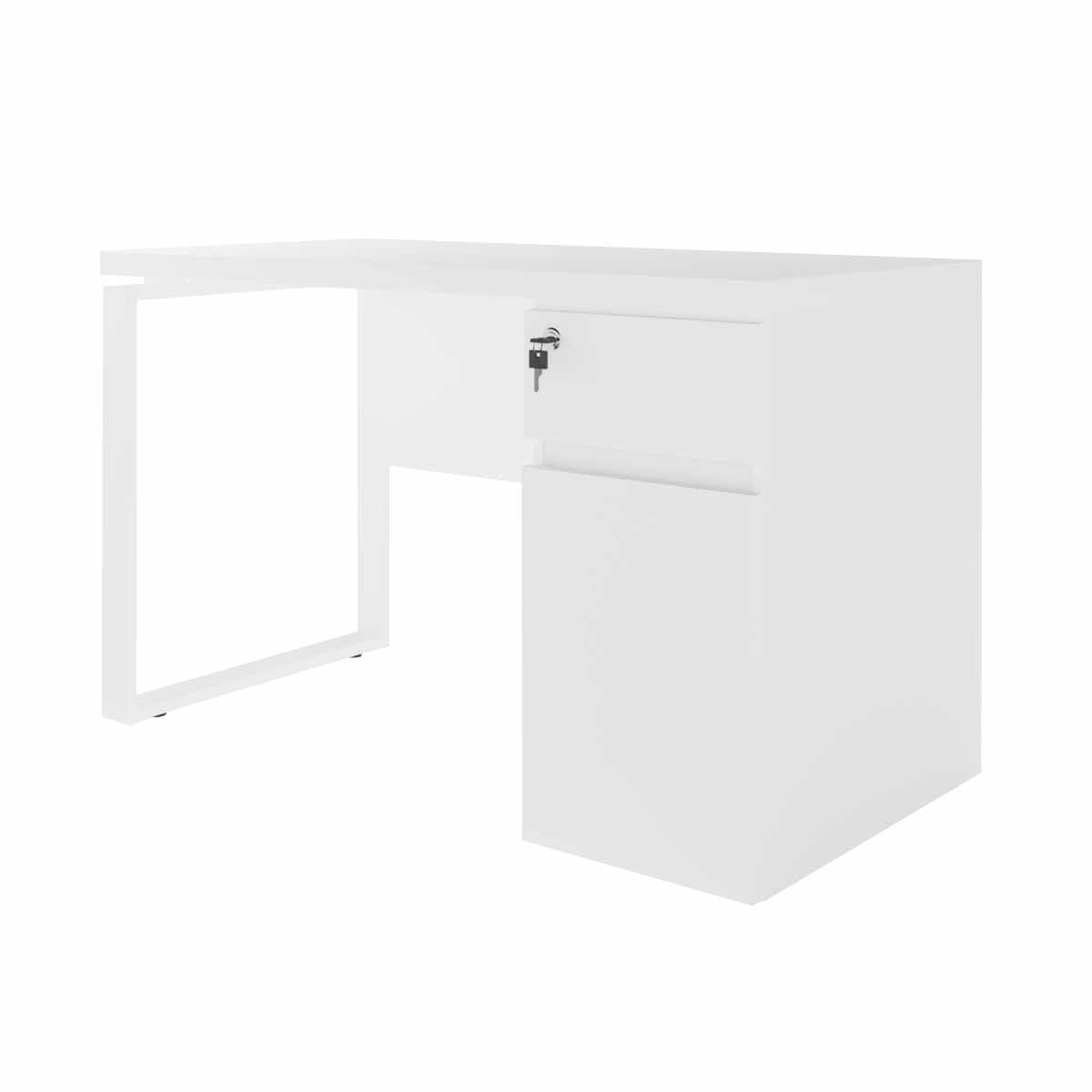 Product Catalog - Desk with Built-in Box Right 120×60 White/White