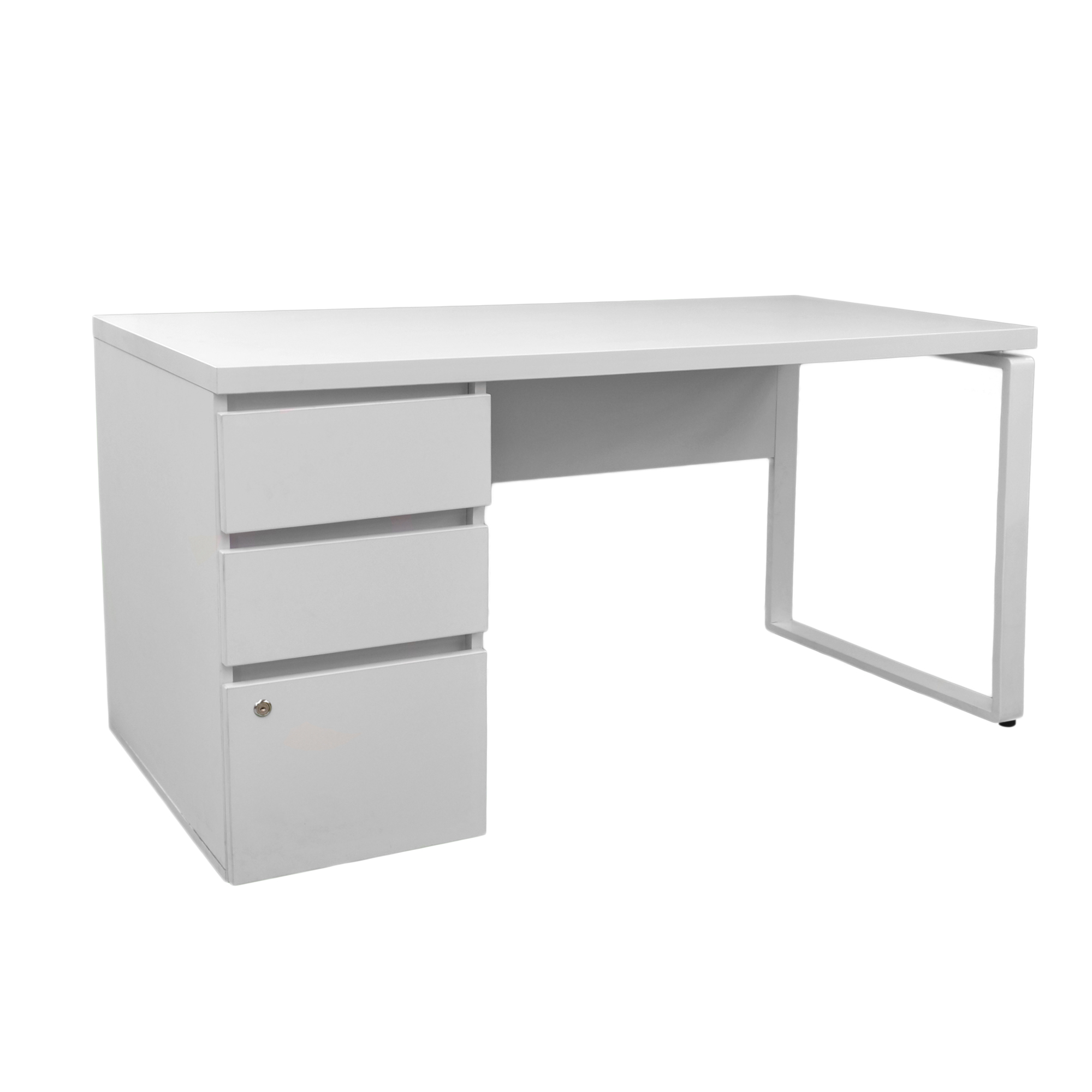 Product Catalog - Urban Desk+Built-in Box White 150×68 (Left Side Box)