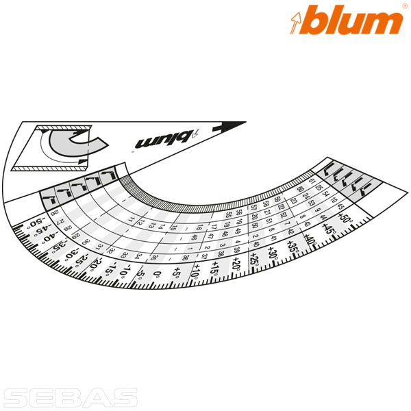 Workshop accessories - Şablon raportor pentru corp. BLUM