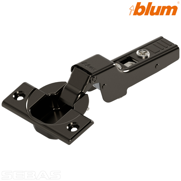 BLUM - Hinge half overlay Clip Top without spring Onyx Black. BLUM