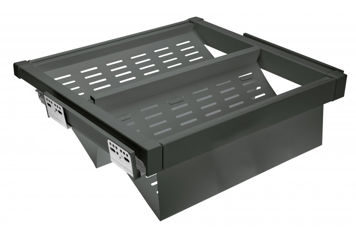 Furniture Hardware - WG-POBUWM60-60 Shoe basket ELITE 600 mm, perforated metal, with soft-close, anthracite