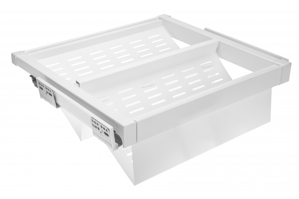 Furniture Hardware - WG-POBUWM70-10 ELITE 700 mm shoe shelf, perforated metal, with soft-close, white
