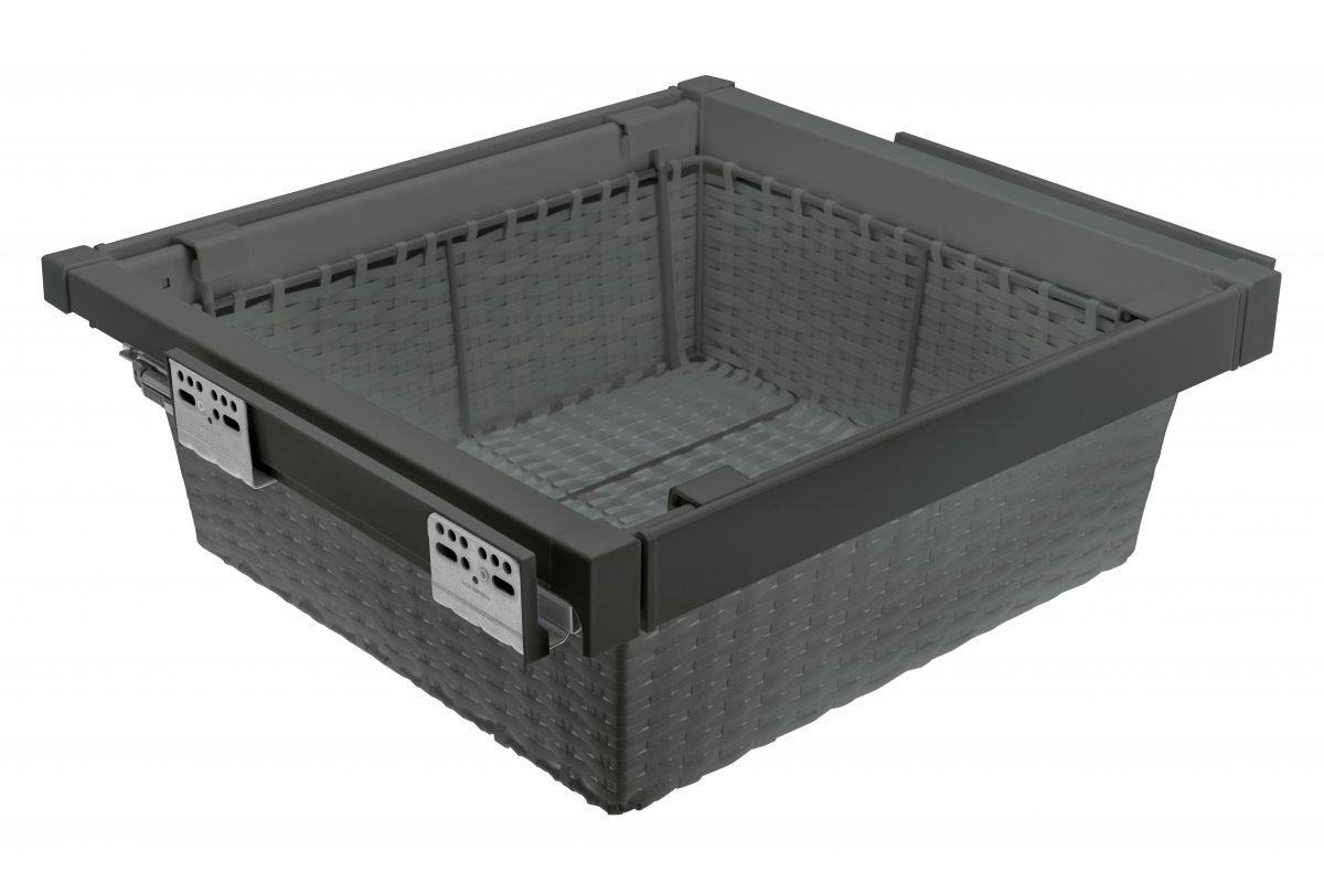 Furniture Hardware - WG-KOSZR60-60 ELITE rattan basket, for cabinet 600 mm, with soft-close, anthracite