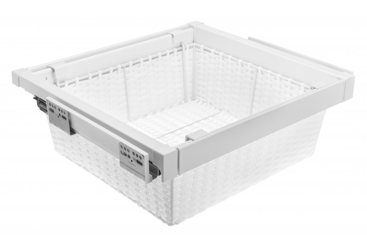 Furniture Hardware - WG-KOSZR60-10 ELITE rattan basket, for cabinet 600 mm, with soft-close, white