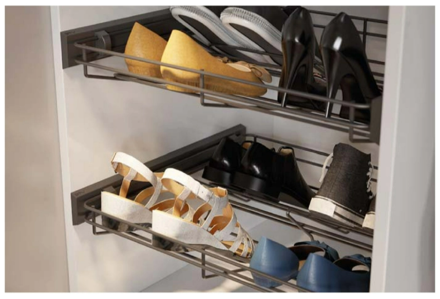 Furniture Hardware - W-WOBU60-VE-10 SMART shoe shelf, 600 mm, with slides, white