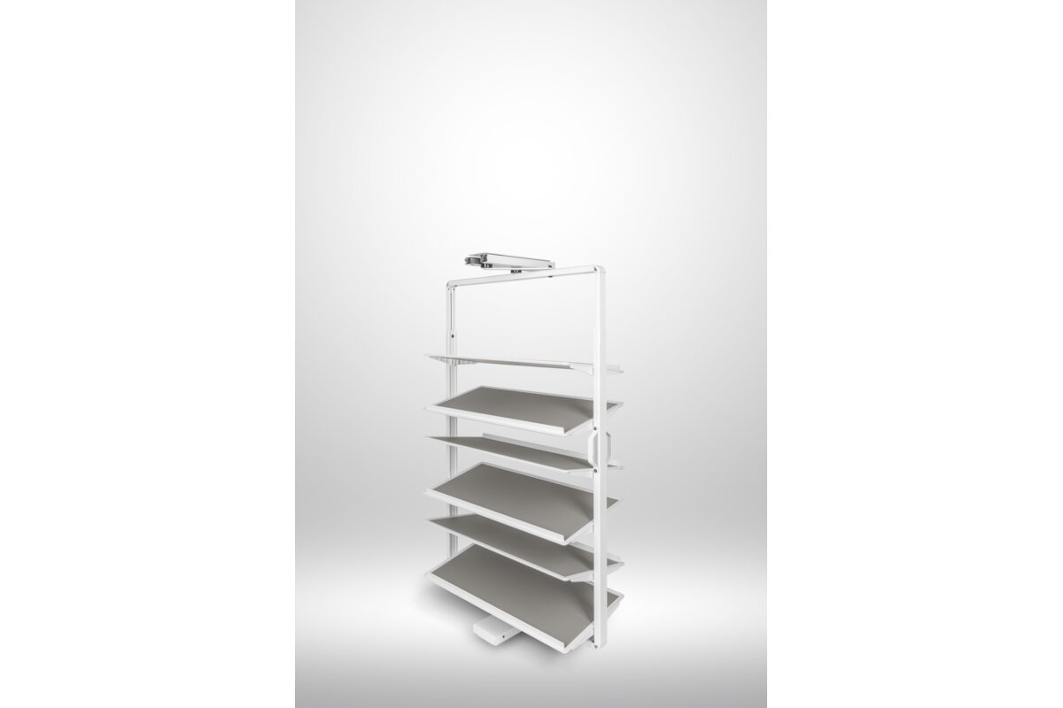 Feronerie - WG-OBR6-10 Poliță rotativa GTV ELITE pentru incaltminte, 6 nivele, 1050-1200, alb