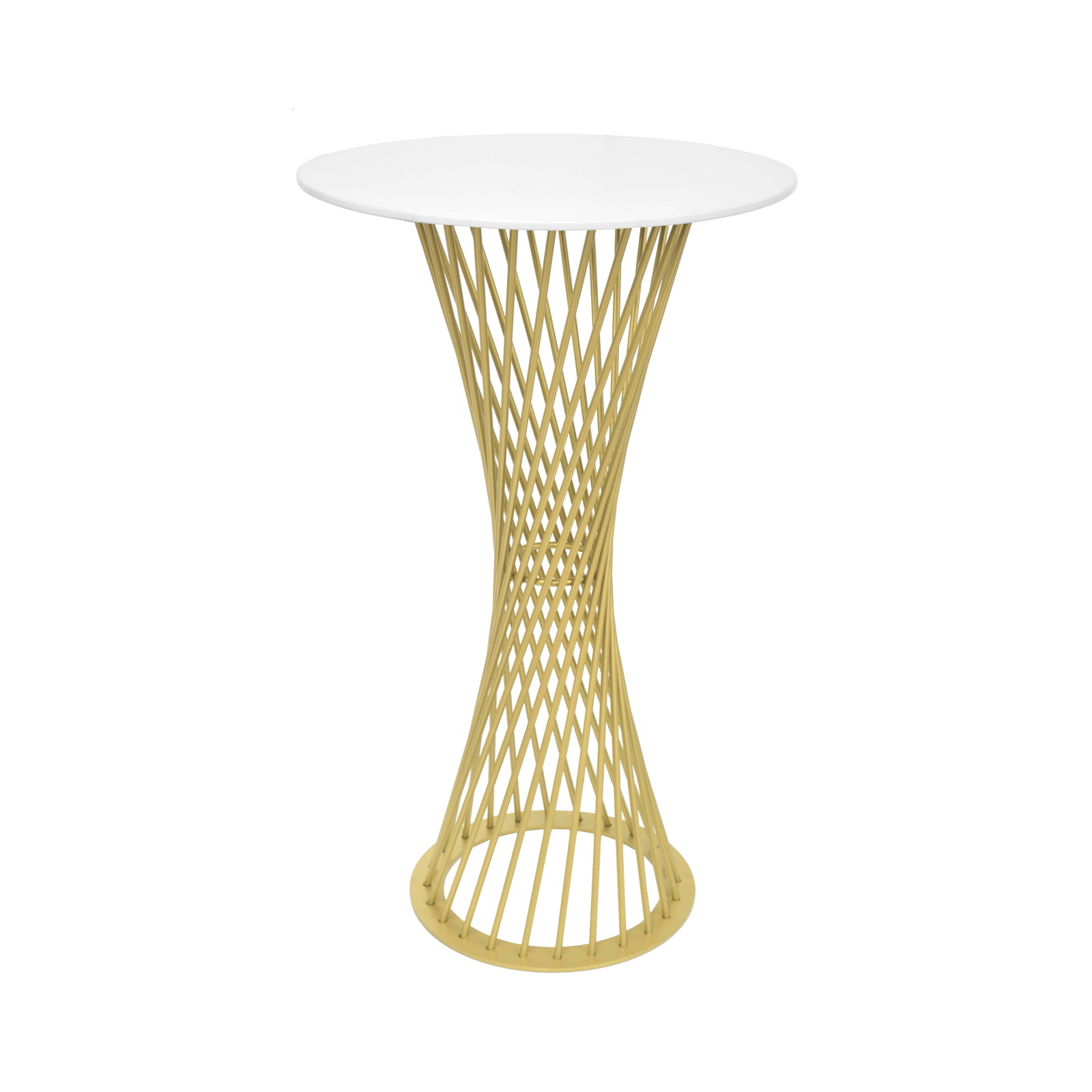 Catalog de produse - Masă Bar/Break FELICIA White+Golden Leg Ø60