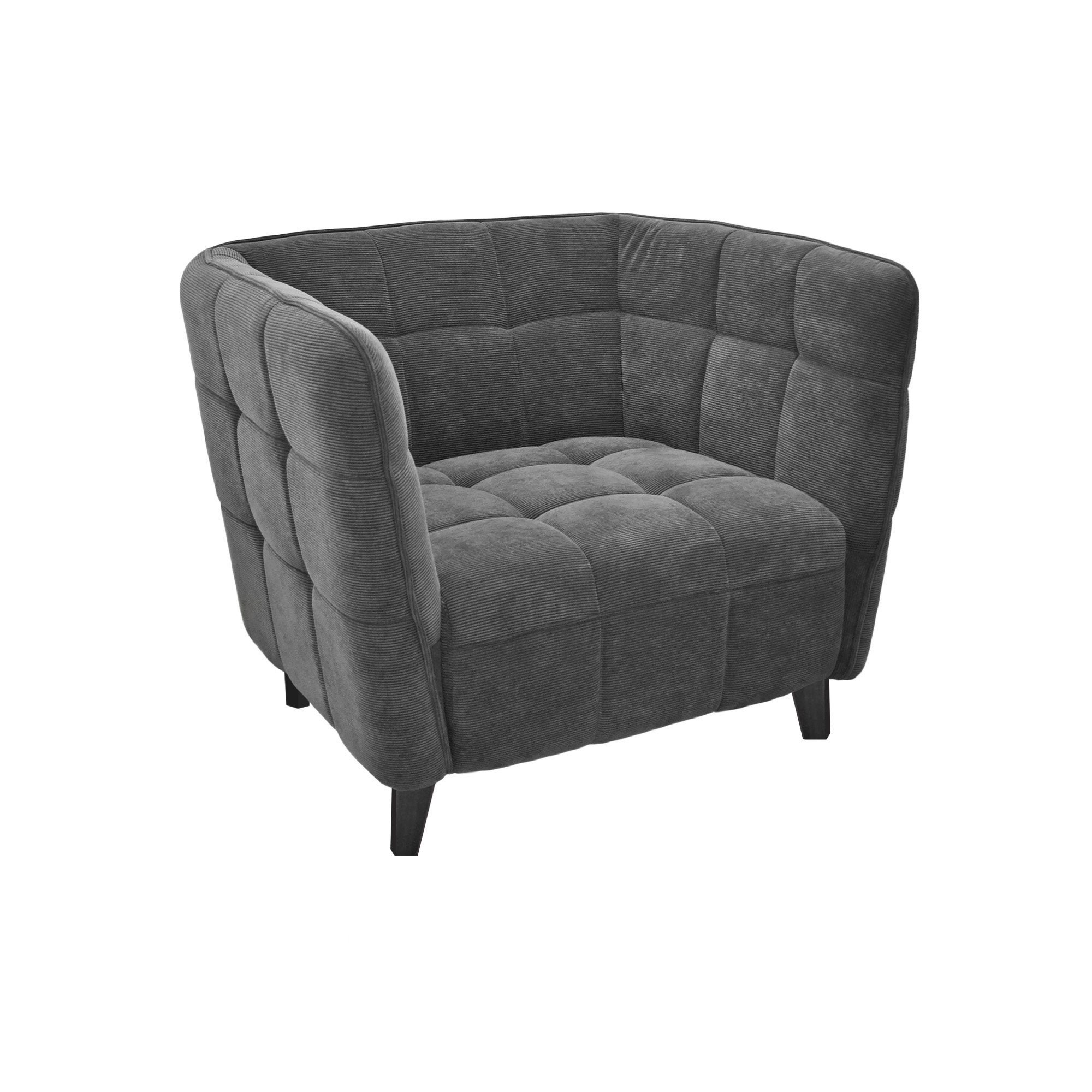 Lounge Chairs - Armchair W310g Velvet Dark Grey