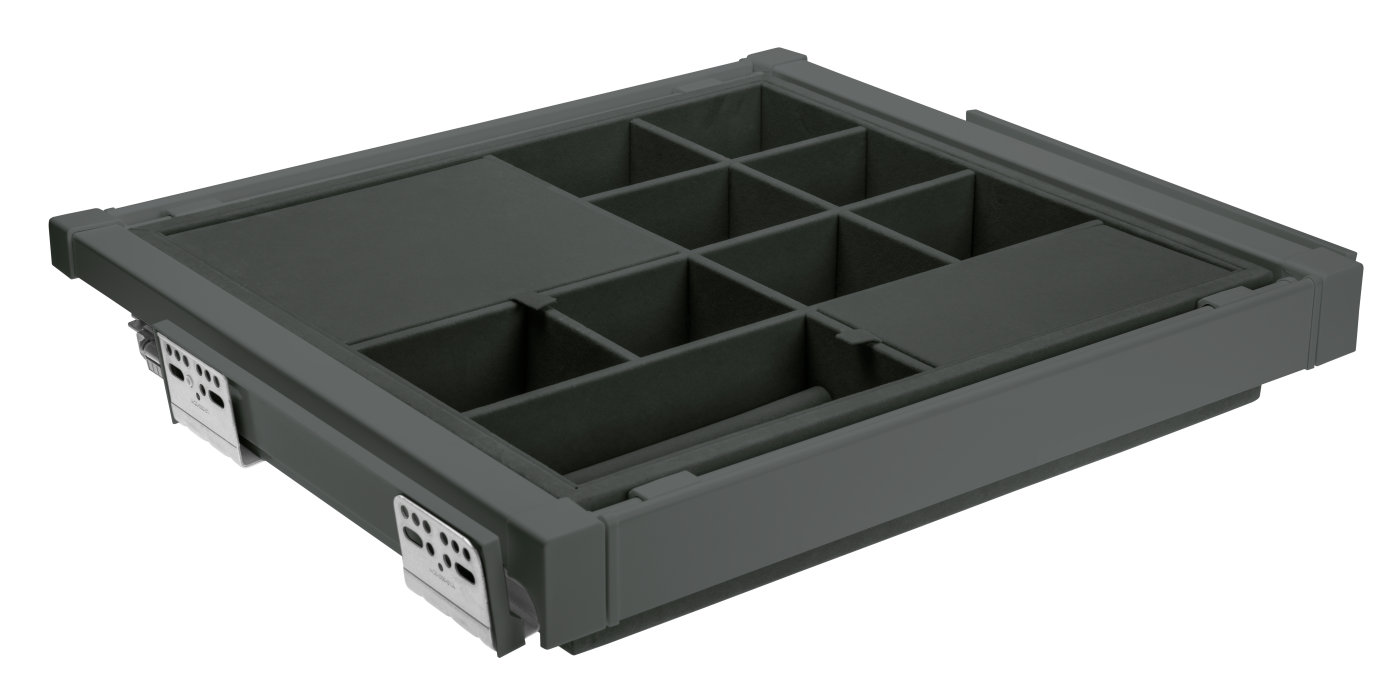 Furniture Hardware - WG-PRZEG60-60-A Organizer ELITE 600 mm, with soft-close, anthracite