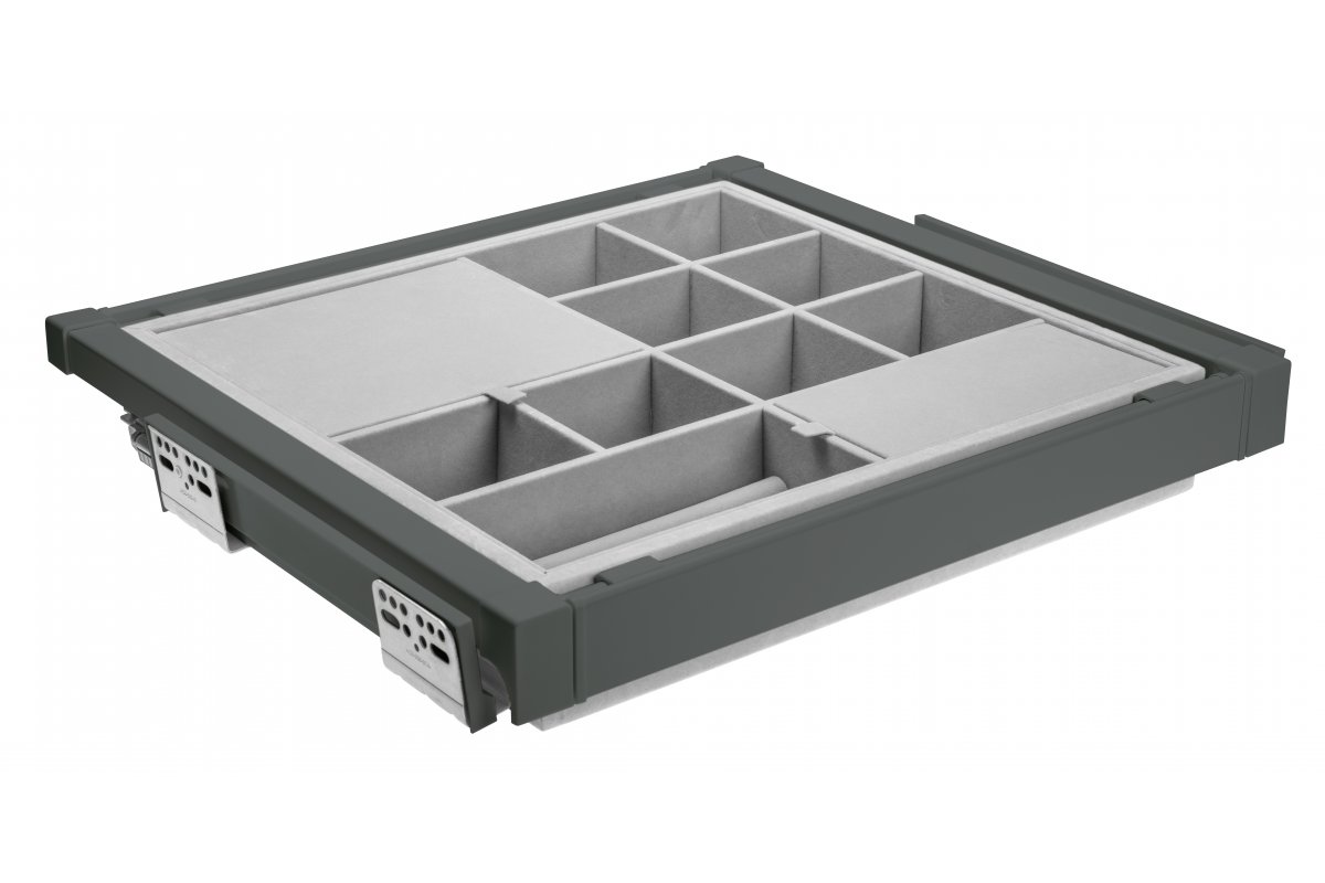 Furniture Hardware - WG-PRZEG70-60 Organizer ELITE 700 mm, with soft-close, anthracite