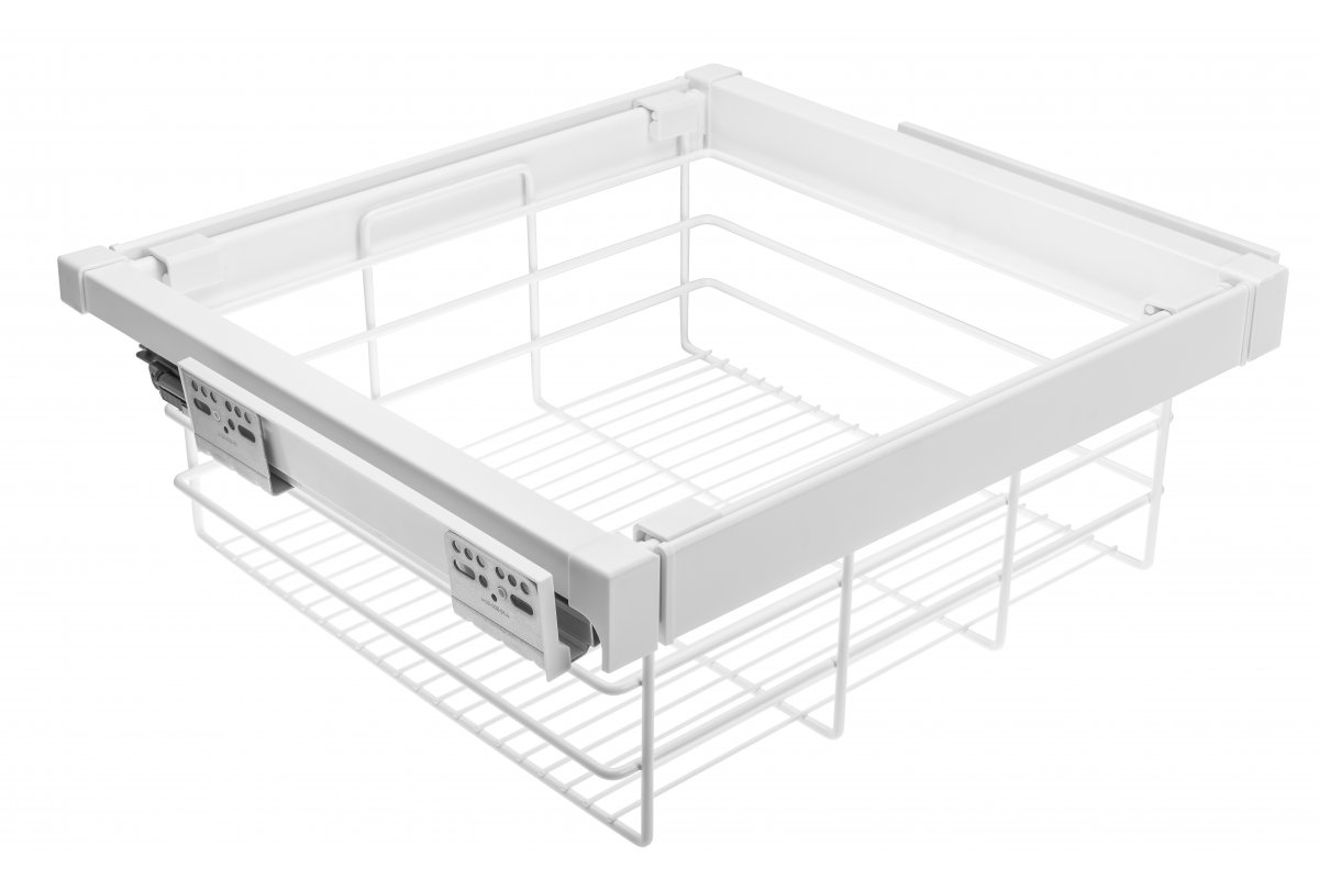Feronerie - WG-KOSZ60-10 Coș ELITE, pentru dulap 600 mm, cu amortizator, alb