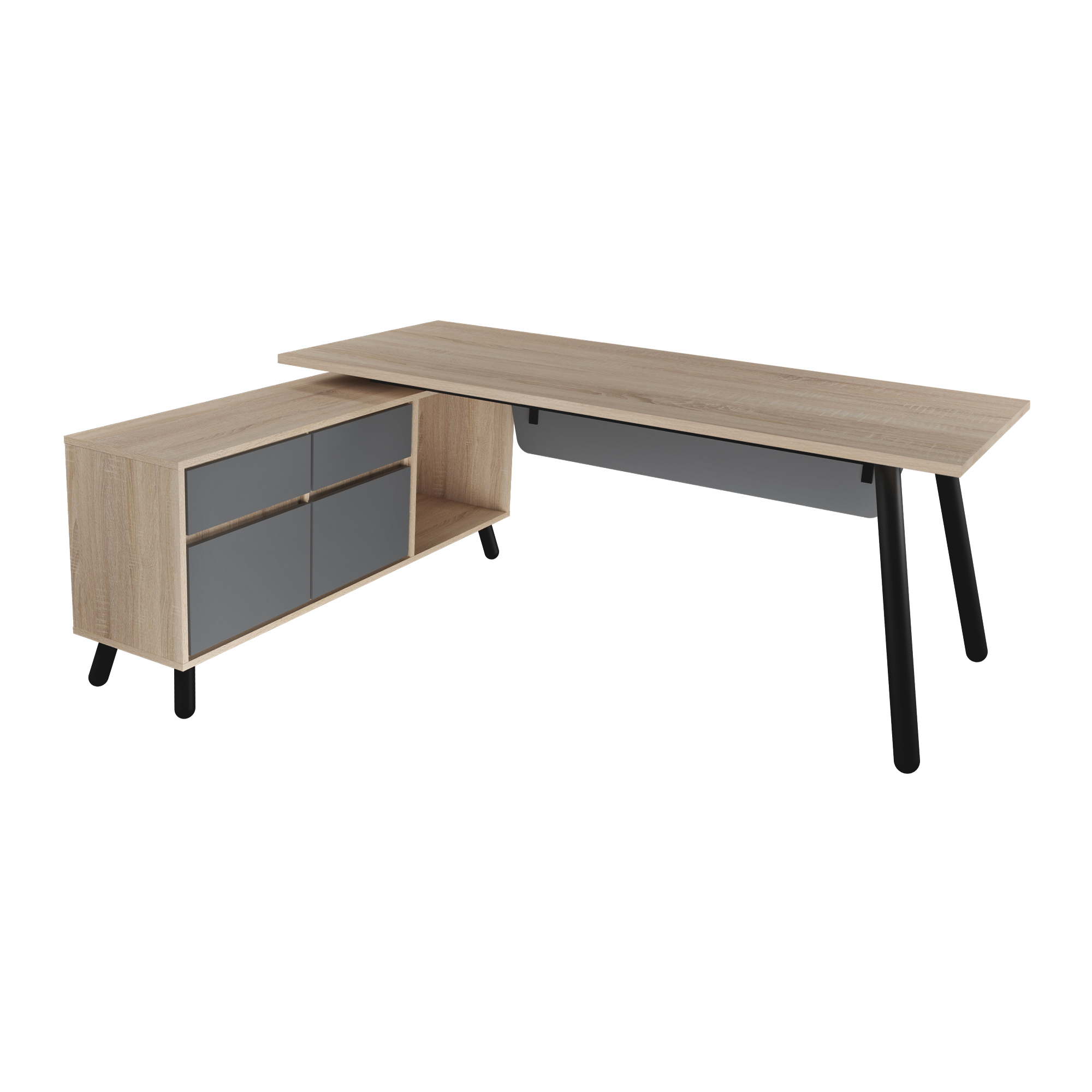 Product Catalog - FUSION Desk + Built-in Box LEFT