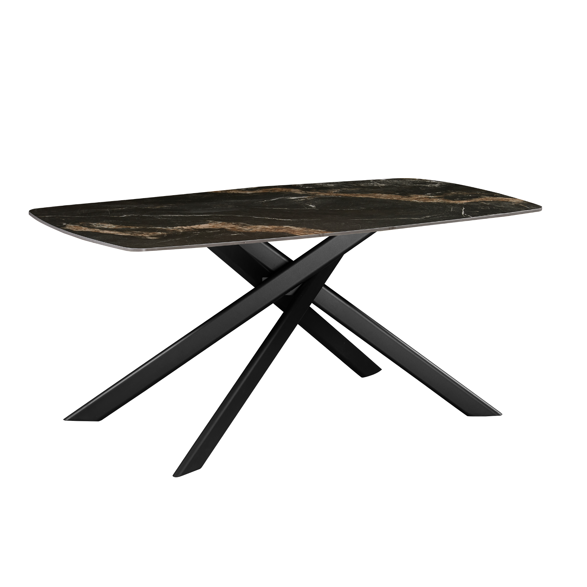 Product Catalog - Lunaria Table 180×90 Black (Black Gold Sand Ceramic)
