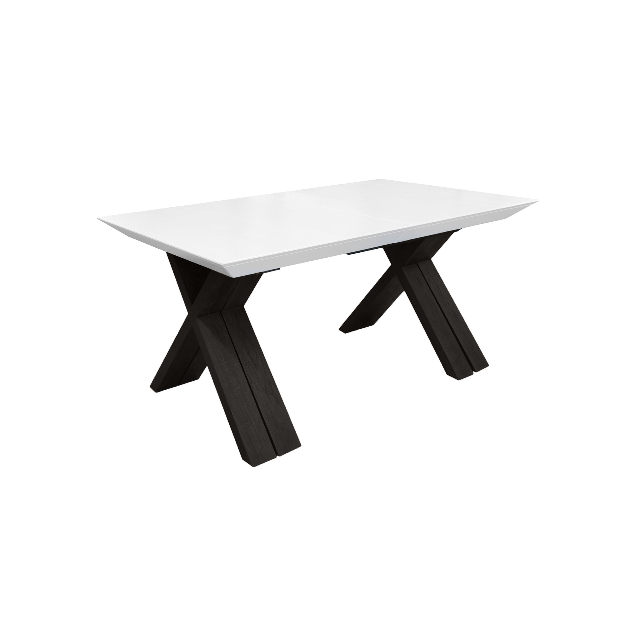 Product Catalog - Madrid Extendable Table White Top+Black Legs