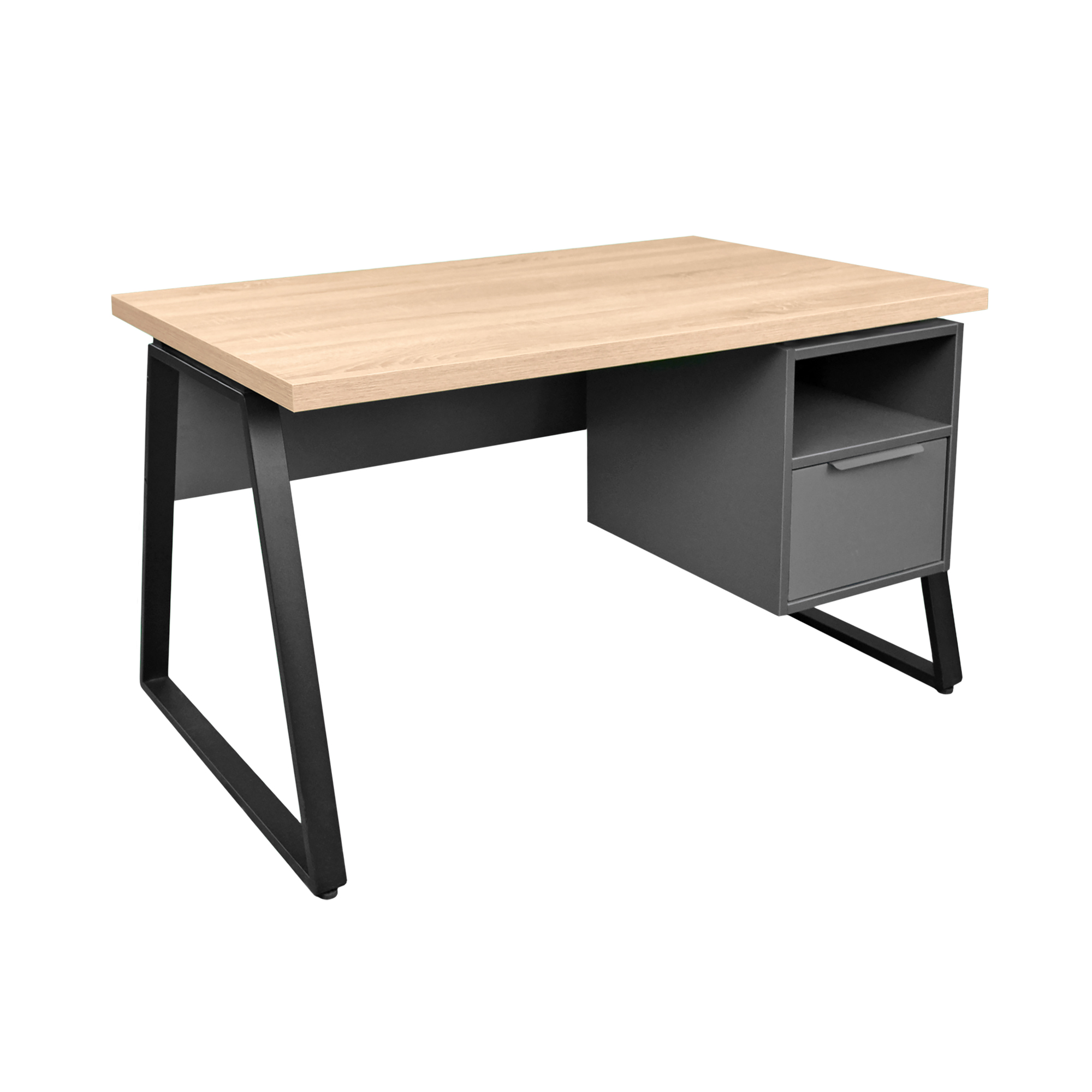 Product Catalog - ENZO Desk with Drawer (130×75) Sonoma/Black