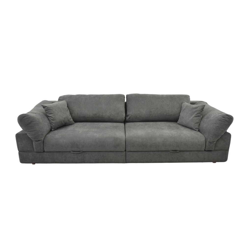 Product Catalog - Neapoli Dark Grey Extendable Sofa