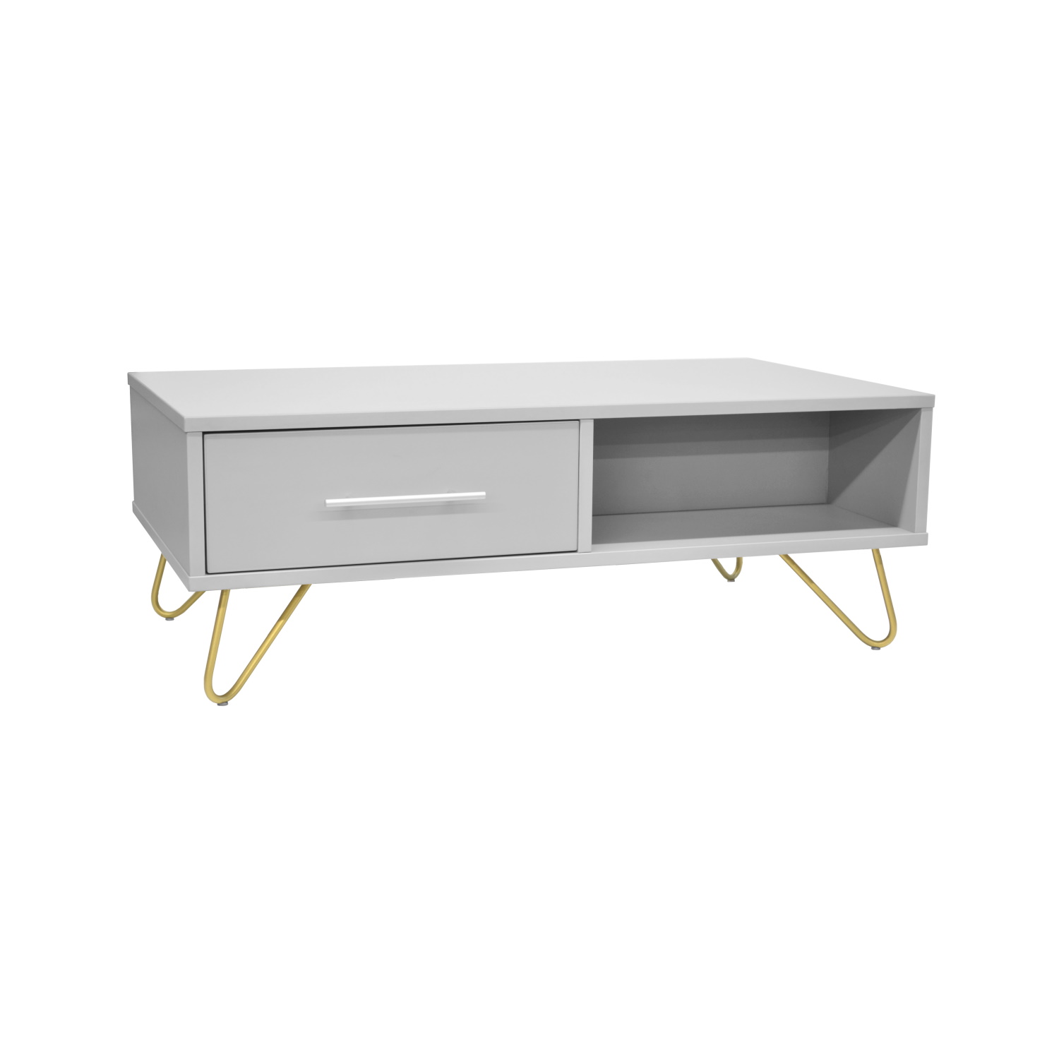 Product Catalog - Coffee Table With 2 Drawers Mia Grey/Gold