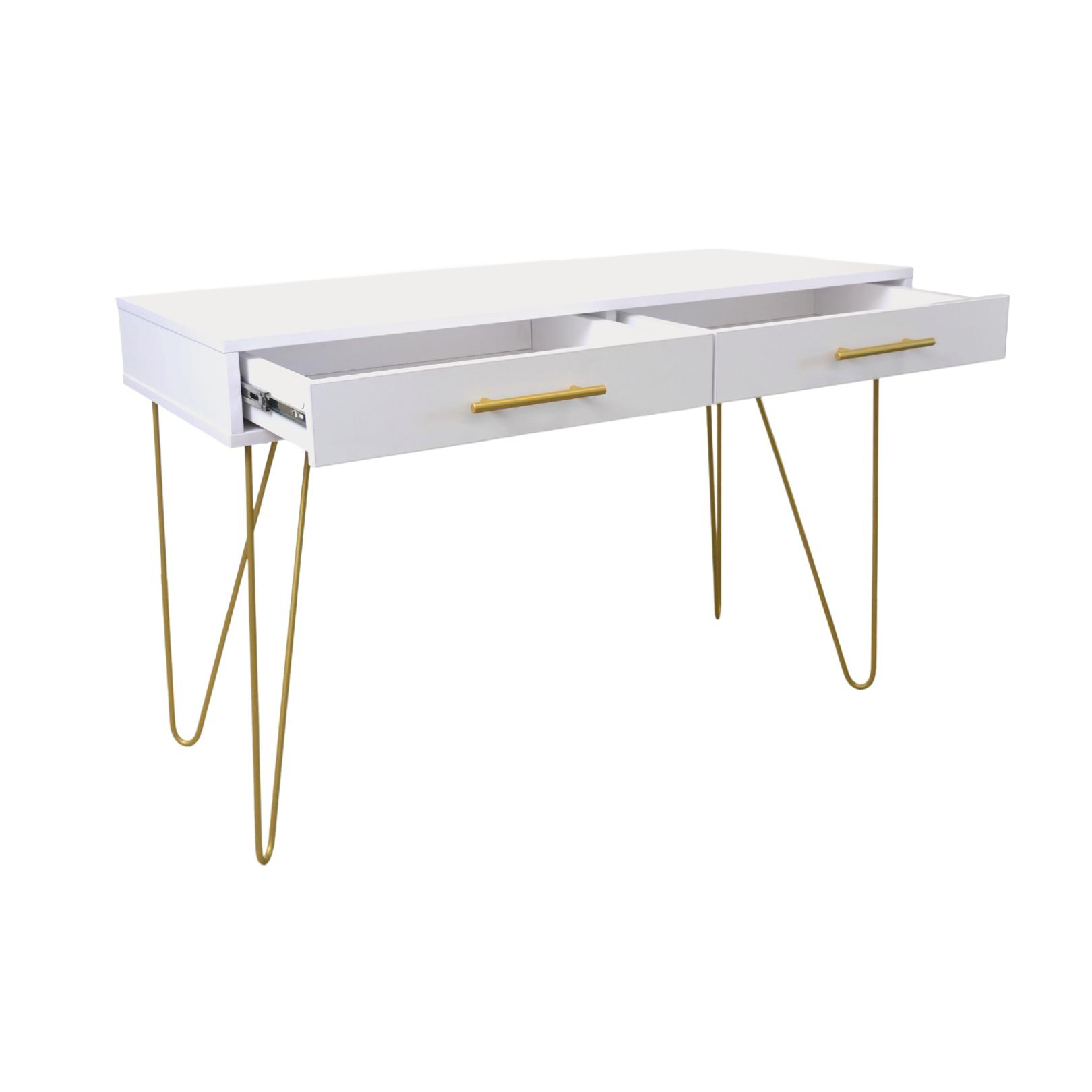 Консоль Mia с ящиком белый/золотой [2]