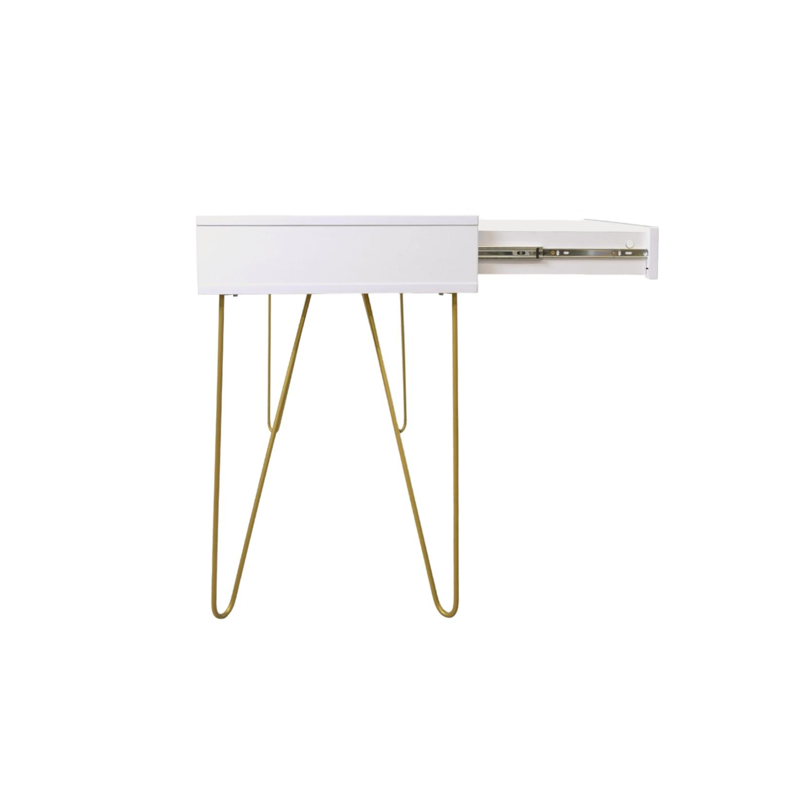 Консоль Mia с ящиком белый/золотой [3]