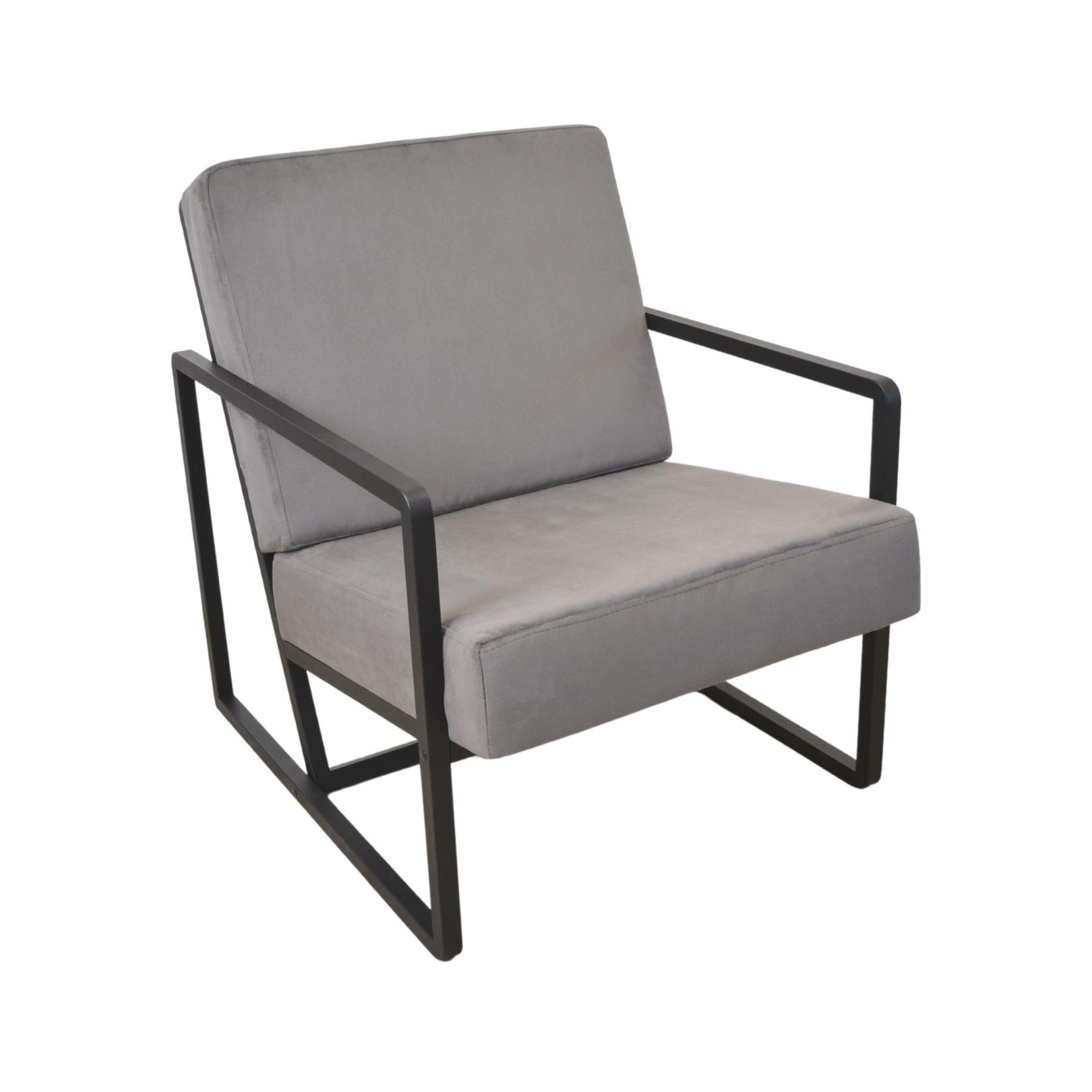 Product Catalog - <p>Milton Dark Grey Armchair Discover the Milton Dark Grey armchair, perfect for the office! With an elegant design made of soft velvet and durable metal legs, this armchair combines comfort with styl