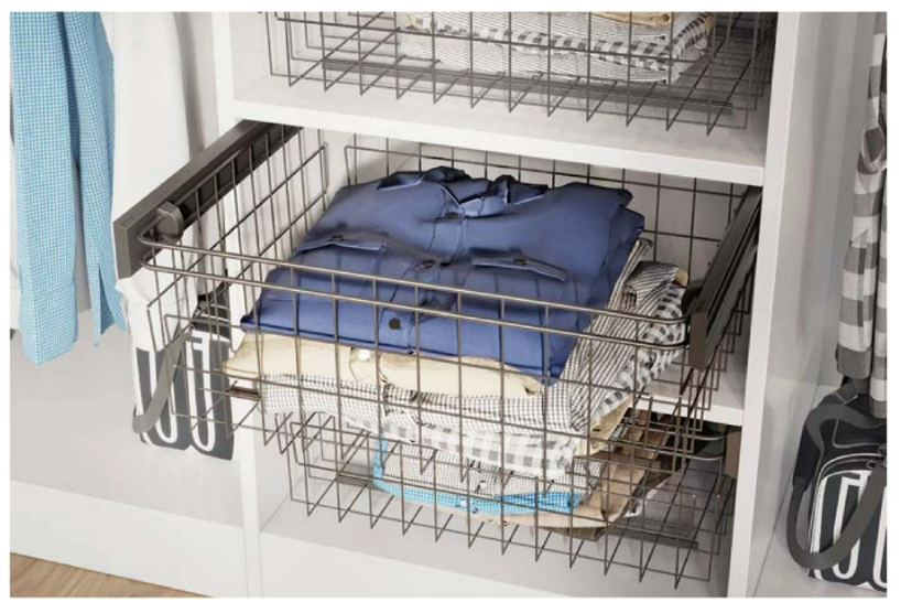 Furniture Hardware - W-WKO60-VE-10 SMART laundry basket, L-600 mm, with slides, white
