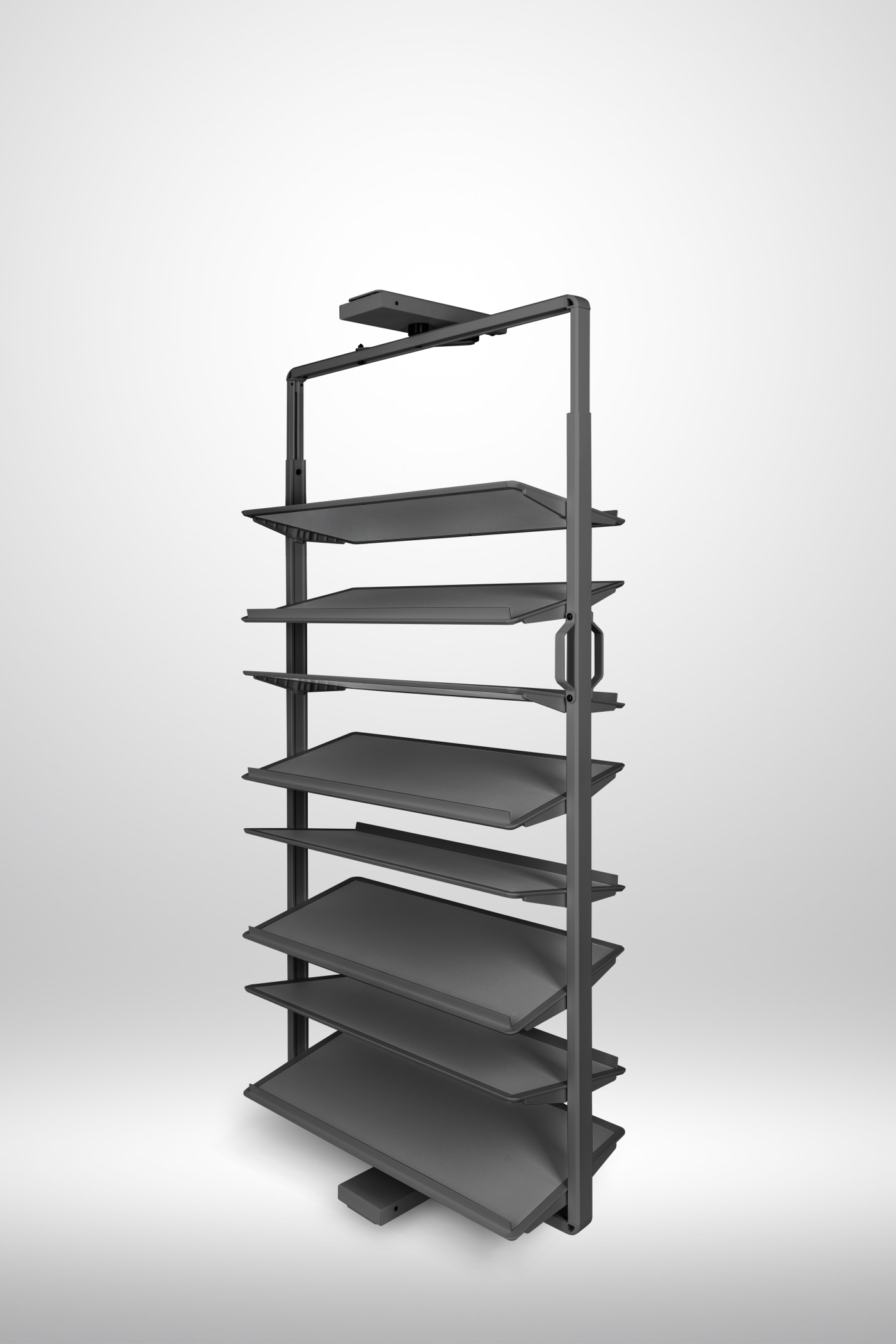Furniture Hardware - WG-OBR8-60 GTV ELITE rotating shelf for shoes, 8 levels, 1330-1480, anthracite