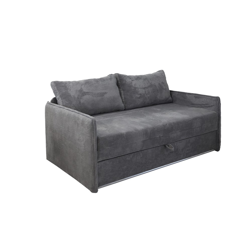 Product Catalog - Orion Extendable Sofa 140 Velvet Grey