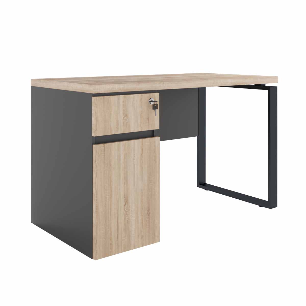 Product Catalog - Desk Table + Built-in Box Left 120×60 Sonoma/Black