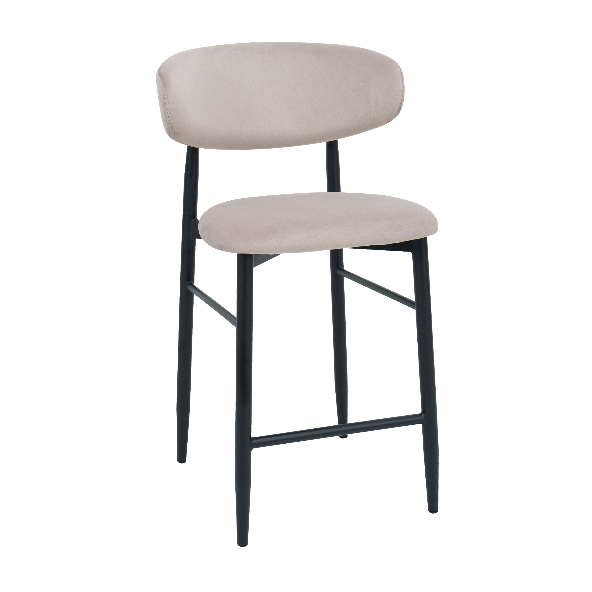 Catalog de produse - Scaun Bar Meridian Catifea Beige (HLR7) + Black Legs