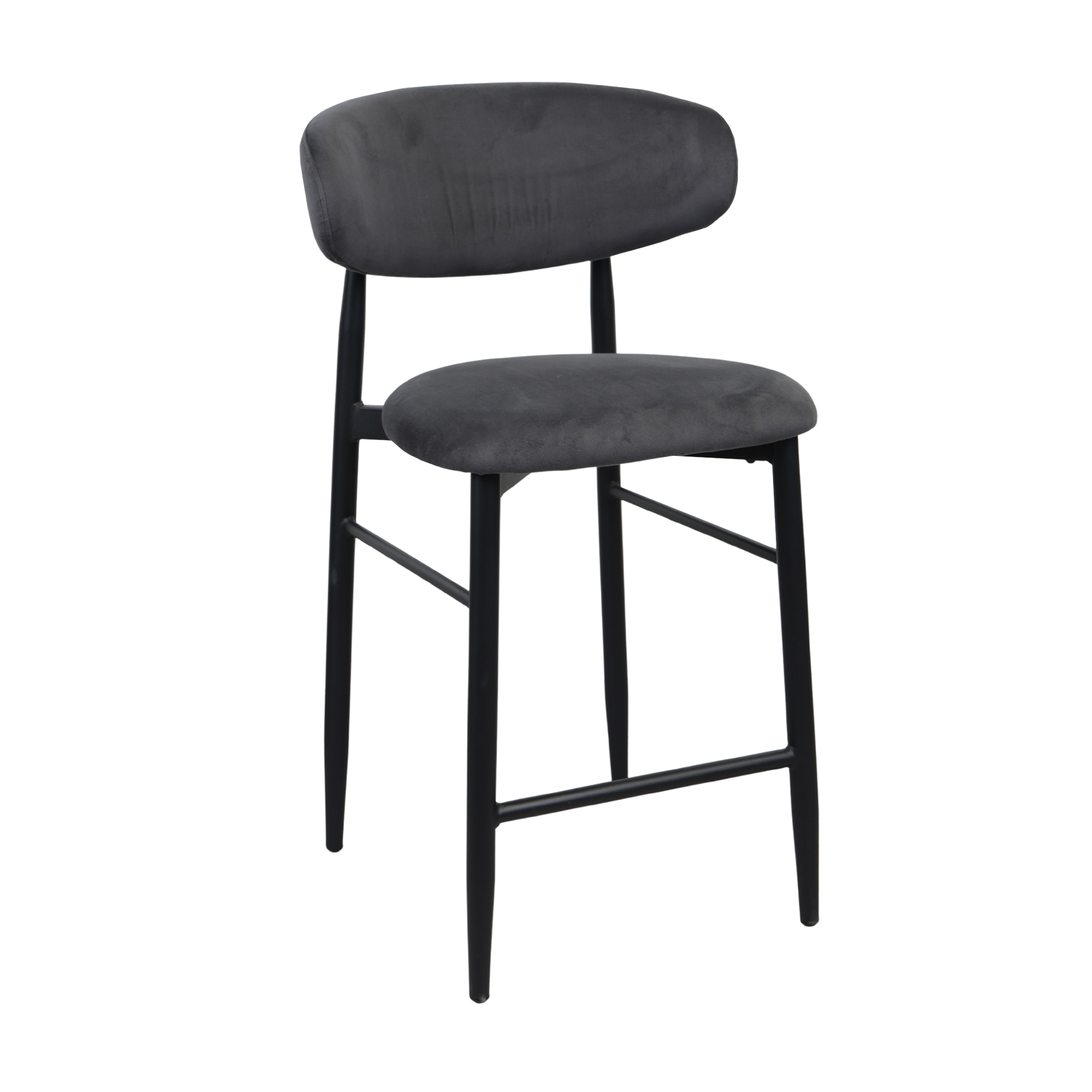 Catalog de produse - Scaun Bar Meridian Catifea Grey (HLR21) + Black Legs