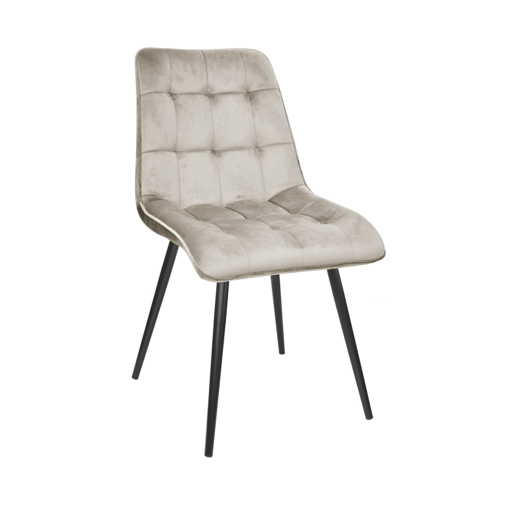 Product Catalog - Capella Velvet Beige Chair HLR7+Black Legs