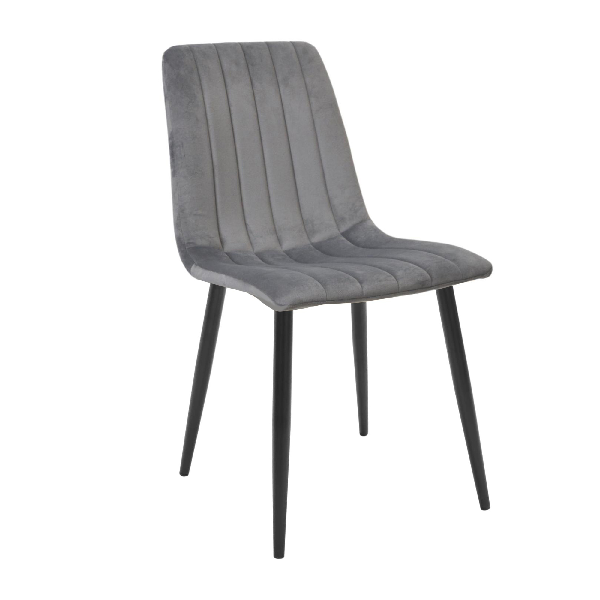 Каталог товаров - Стул DC-90P-N20 велюр серый+черные ножки