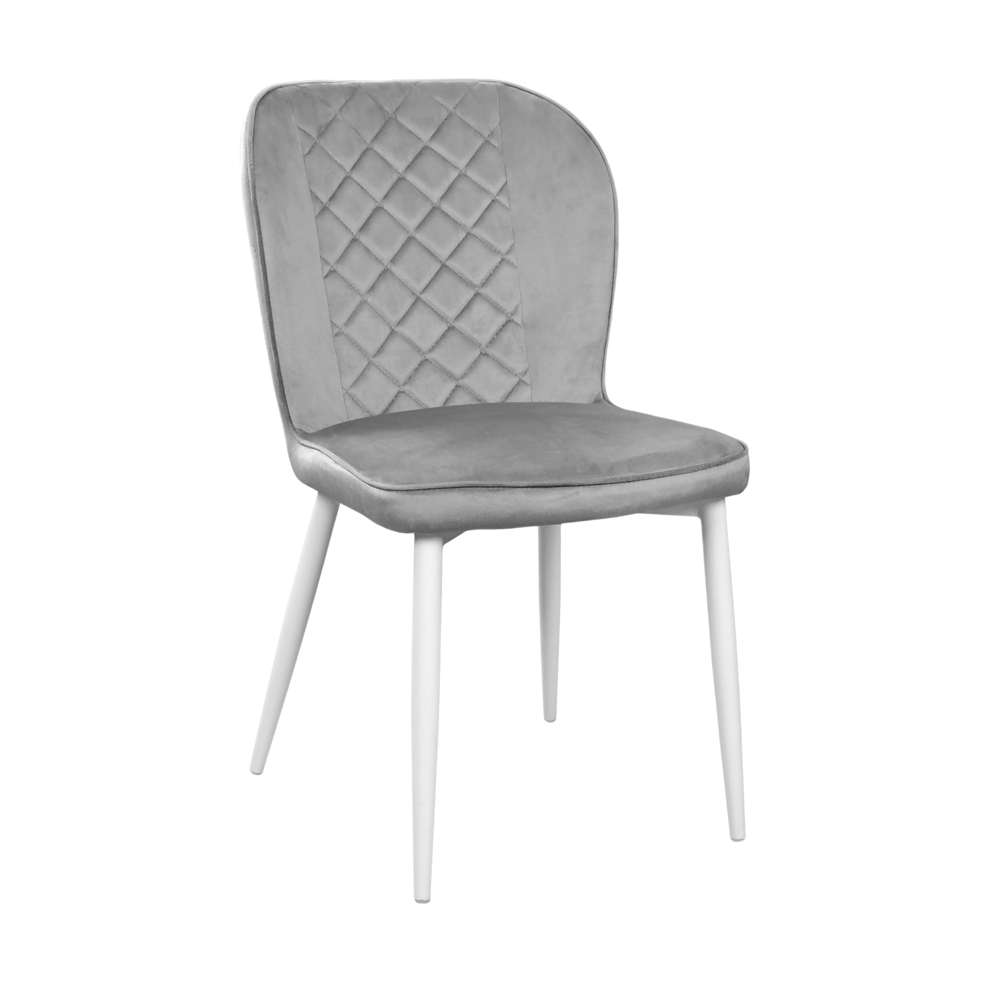 Product Catalog - Tusk Velvet Chair Dark Grey + White Legs