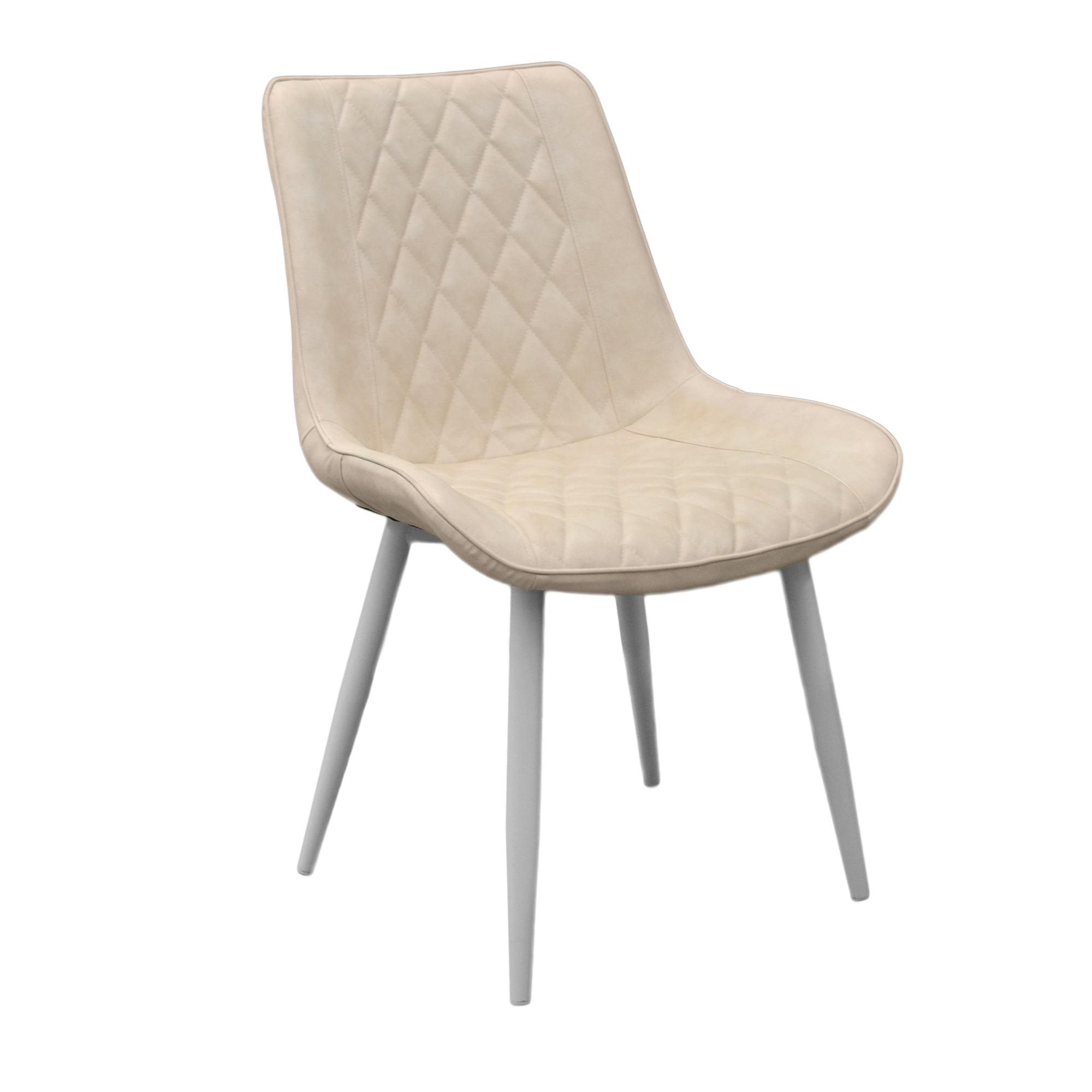 Product Catalog - Hans Beige PU Cozy Chair 15+ White Legs