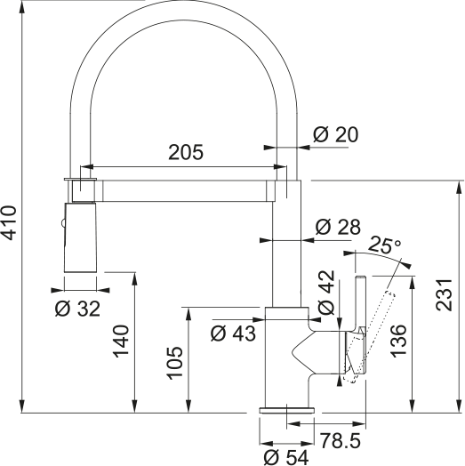 Lina Вытяжной с двойной струей [5]